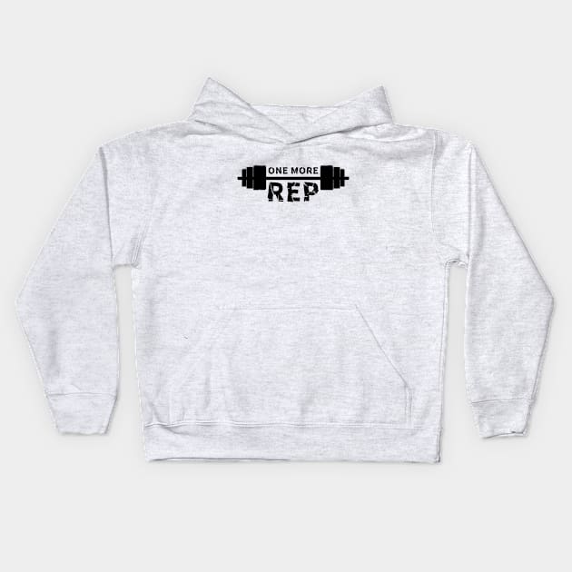 one more rep, gym Kids Hoodie by jokispalette